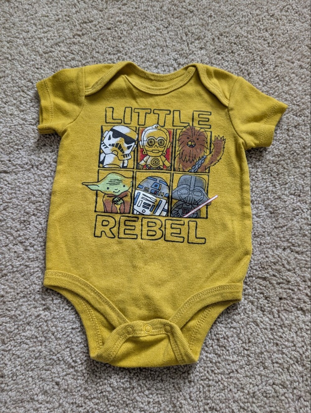 Star Wars Mustard Yellow "Little Rebel" One-Piece
